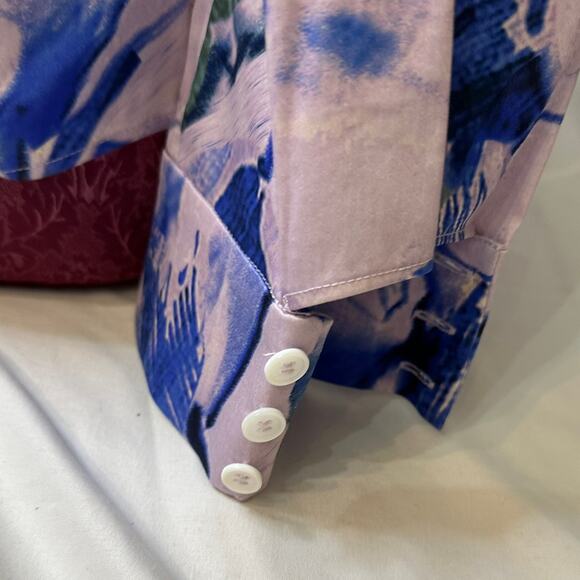 Carlisle Collection Watercolor Cinched Blouse Size 6 Small - Picture 5 of 9